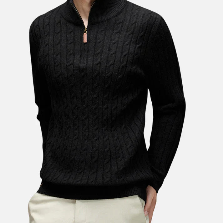 Men's Ribbed Half Zip Sweater