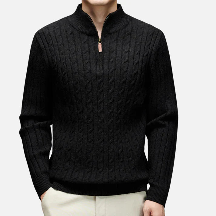 Men's Ribbed Half Zip Sweater